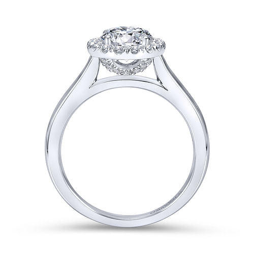 Platinum Round Halo Diamond Engagement Ring