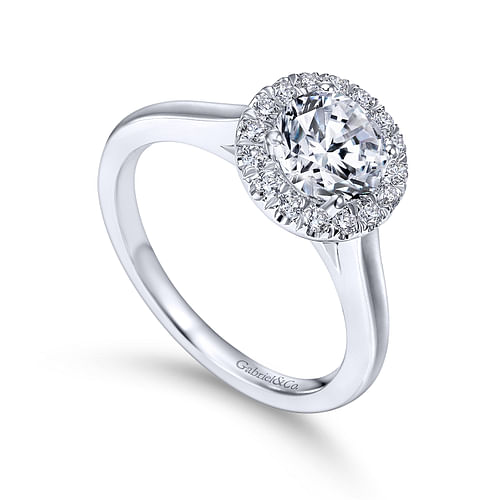 Platinum Round Halo Diamond Engagement Ring