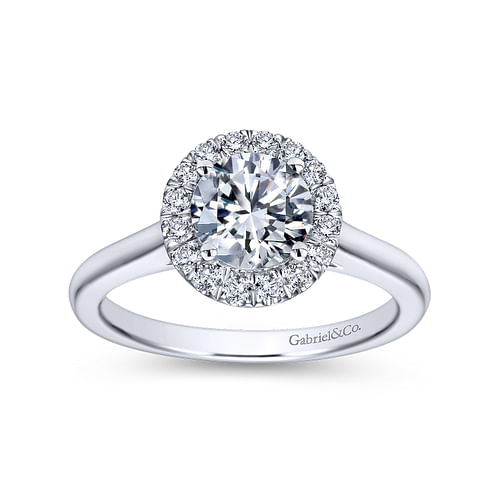 Platinum Round Halo Diamond Engagement Ring