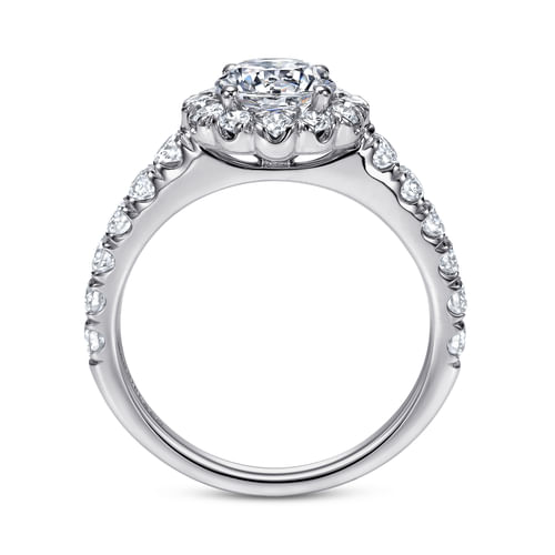 Platinum Round Halo Diamond Engagement Ring