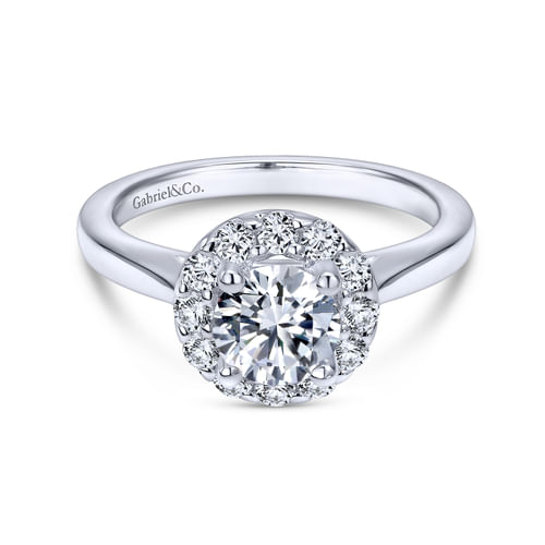 Platinum Round Halo Diamond Engagement Ring