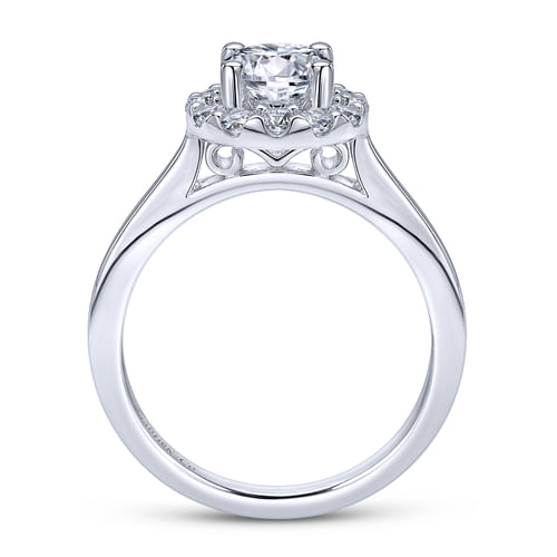 Platinum Round Halo Diamond Engagement Ring