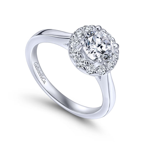 Platinum Round Halo Diamond Engagement Ring