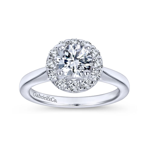 Platinum Round Halo Diamond Engagement Ring
