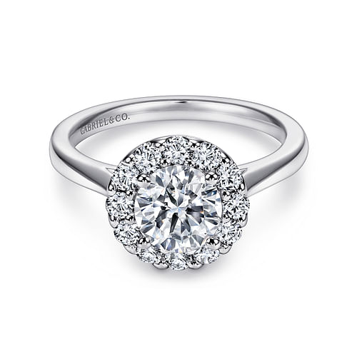 Platinum Round Halo Diamond Engagement Ring