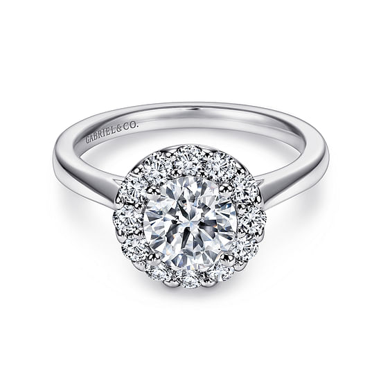 Gabriel - Platinum Round Halo Diamond Engagement Ring