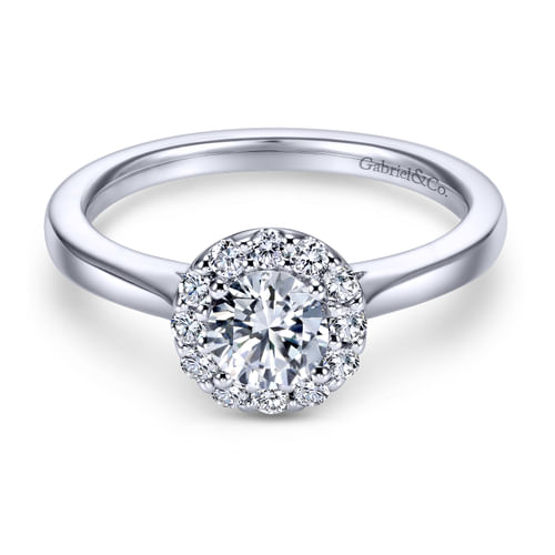 Platinum Round Halo Diamond Engagement Ring