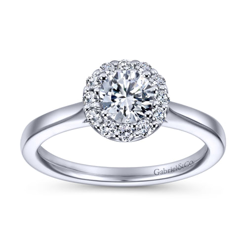 Platinum Round Halo Diamond Engagement Ring