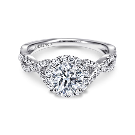 Gabriel - Platinum Round Halo Diamond Engagement Ring