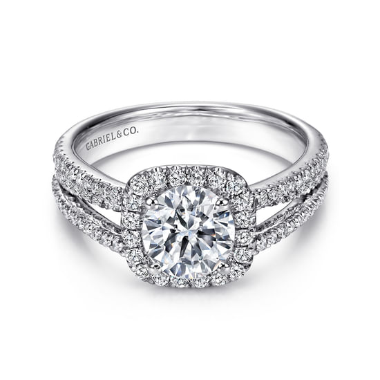 Gabriel - Platinum Round Halo Diamond Engagement Ring