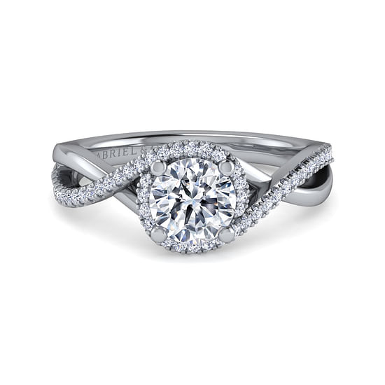 Gabriel - Platinum Round Halo Diamond Engagement Ring