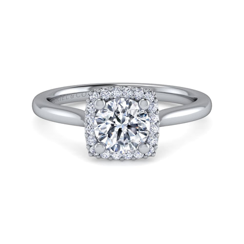 Platinum Round Halo Diamond Engagement Ring