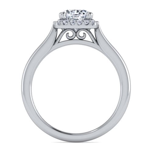 Platinum Round Halo Diamond Engagement Ring