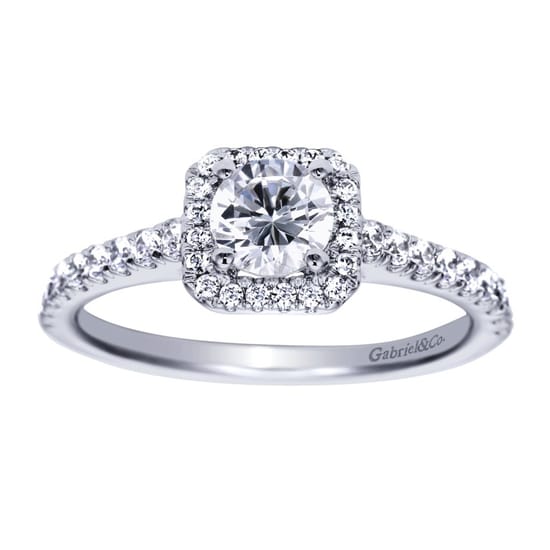 Gabriel - Platinum Round Halo Diamond Engagement Ring