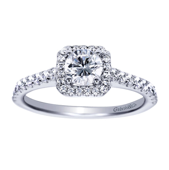 Gabriel - Platinum Round Halo Diamond Engagement Ring