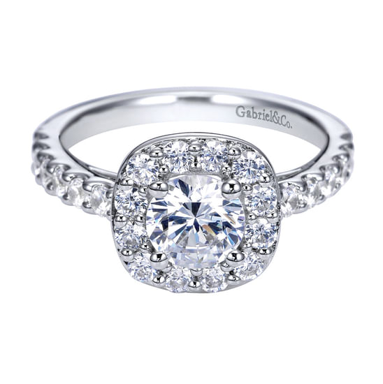 Gabriel - Platinum Round Halo Diamond Engagement Ring
