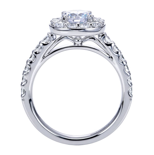 Platinum Round Halo Diamond Engagement Ring