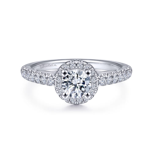 Platinum Round Halo Diamond Engagement Ring