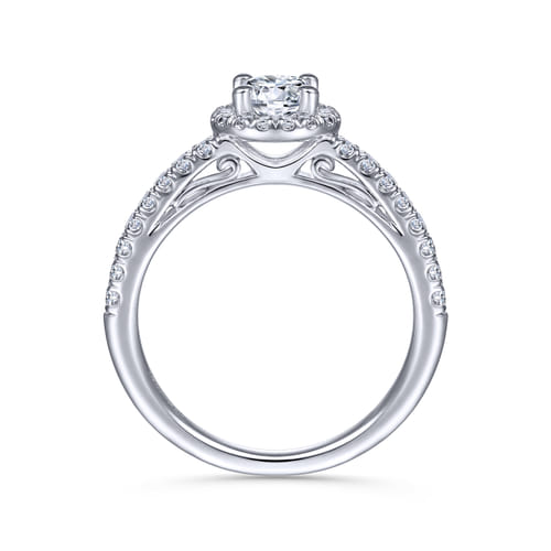 Platinum Round Halo Diamond Engagement Ring