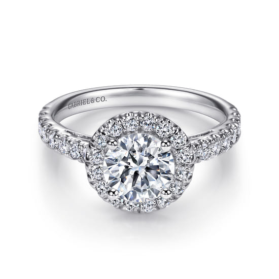 Gabriel - Platinum Round Halo Diamond Engagement Ring