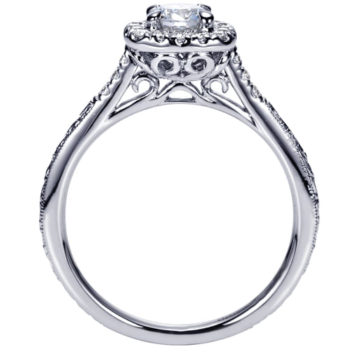 Platinum Round Halo Diamond Engagement Ring