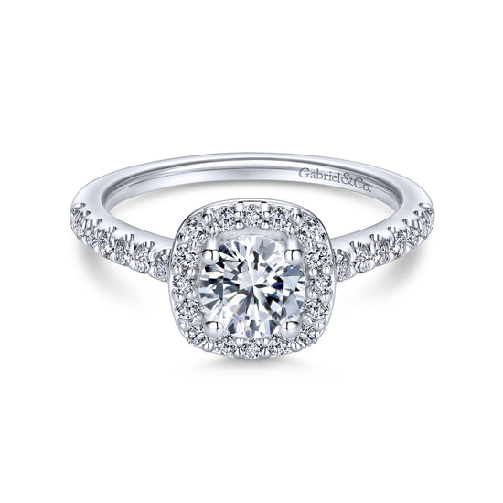 Gabriel - Platinum Round Halo Diamond Engagement Ring