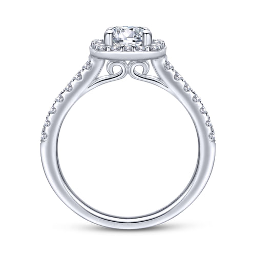 Platinum Round Halo Diamond Engagement Ring