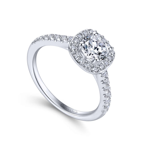 Platinum Round Halo Diamond Engagement Ring