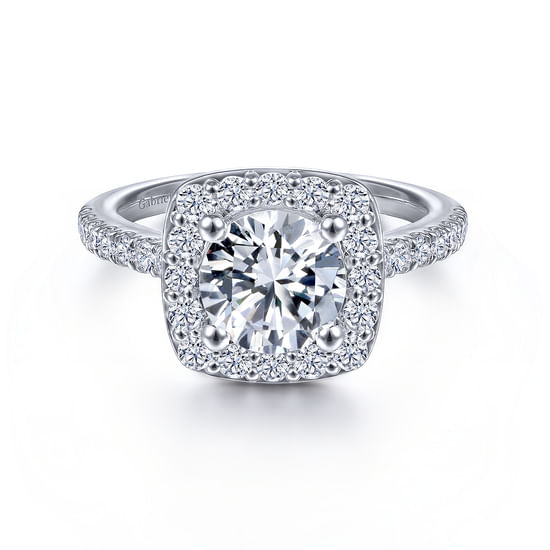 Gabriel - Platinum Round Halo Diamond Engagement Ring