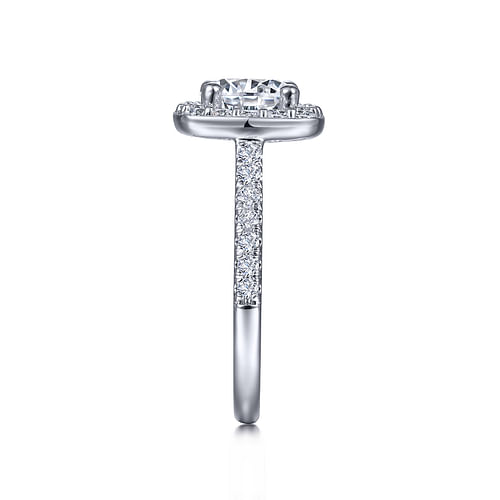 Platinum Round Halo Diamond Engagement Ring
