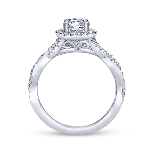 Platinum Round Halo Diamond Engagement Ring