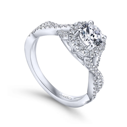 Platinum Round Halo Diamond Engagement Ring