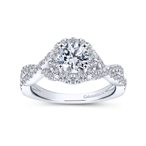 Platinum Round Halo Diamond Engagement Ring