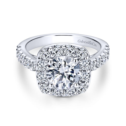 Platinum Round Halo Diamond Engagement Ring