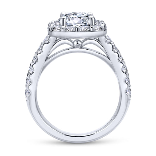 Platinum Round Halo Diamond Engagement Ring