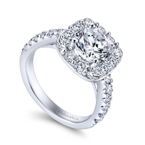 Platinum Round Halo Diamond Engagement Ring