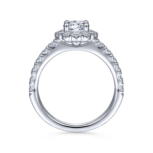 Platinum Round Halo Diamond Engagement Ring