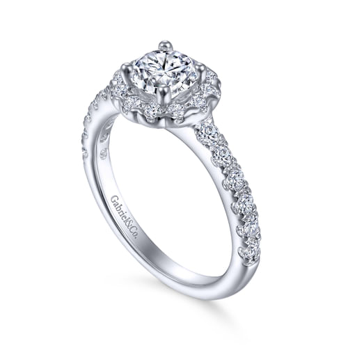 Platinum Round Halo Diamond Engagement Ring