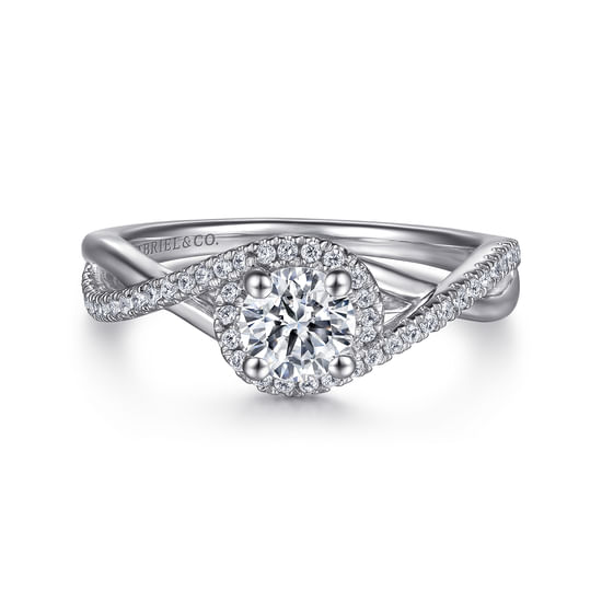 Gabriel - Platinum Round Halo Diamond Engagement Ring