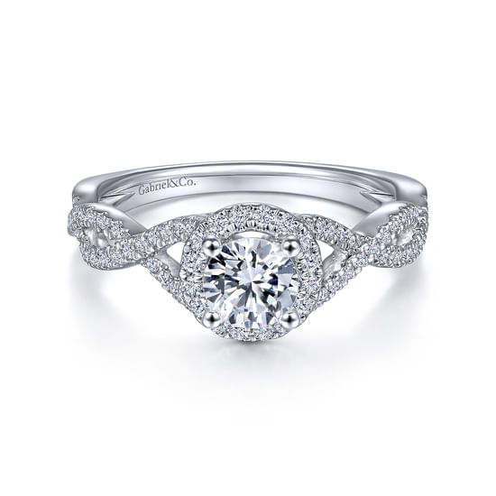 Gabriel - Platinum Round Halo Diamond Engagement Ring