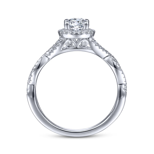 Platinum Round Halo Diamond Engagement Ring