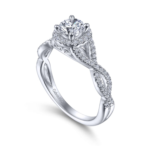 Platinum Round Halo Diamond Engagement Ring