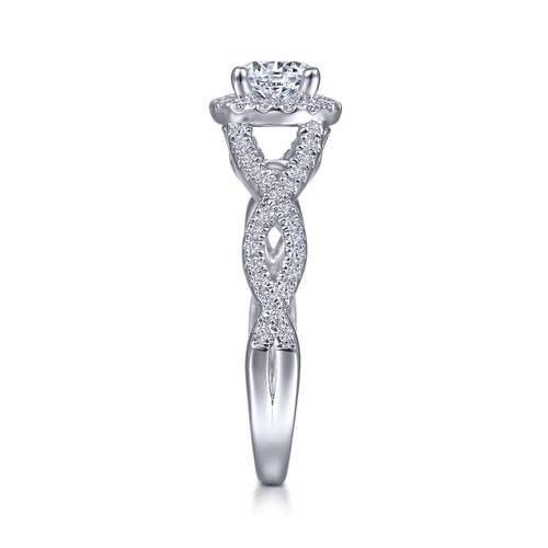 Platinum Round Halo Diamond Engagement Ring
