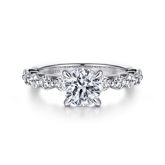 Gabriel - Platinum Round Single Prong Diamond Engagement Ring