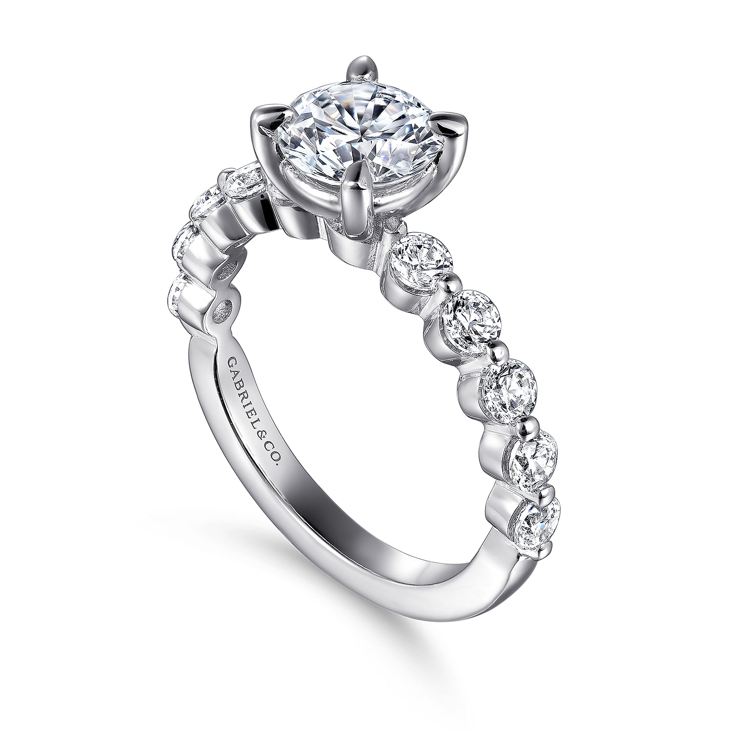 Platinum Round Single Prong Diamond Engagement Ring