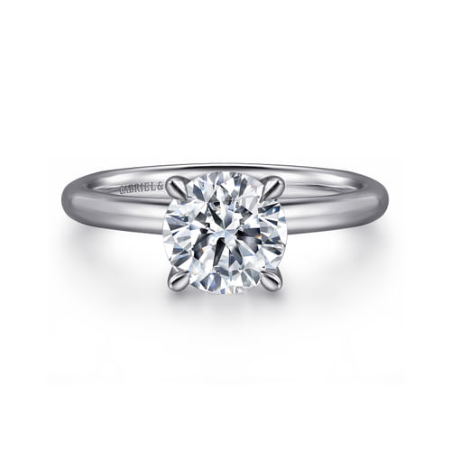 Platinum Round Solitaire Diamond Engagement Ring