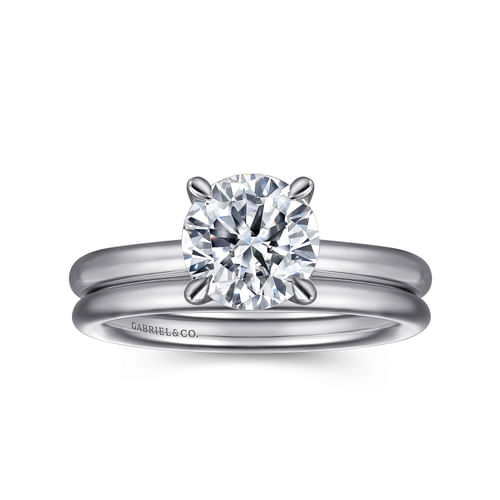 Platinum Round Solitaire Diamond Engagement Ring