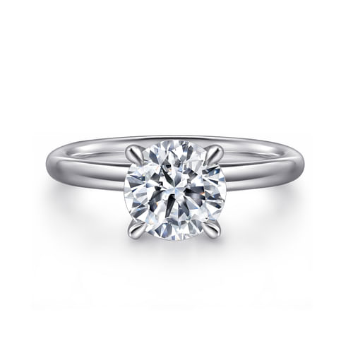 Platinum Round Solitaire Diamond Engagement Ring