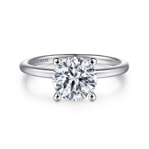 Platinum Round Solitaire Diamond Engagement Ring