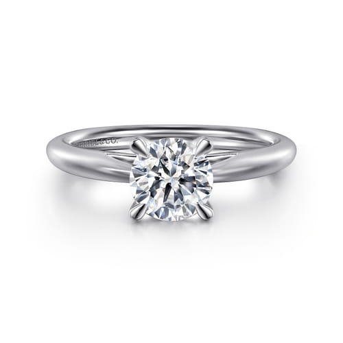 Platinum Round Solitaire Diamond Engagement Ring